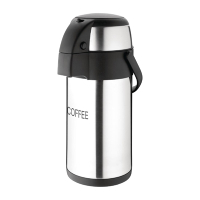 Commercial Pump Action Airpot | Coffee Dispenser | 3L Capacity | Etched Stainless Steel | Olympia DP128