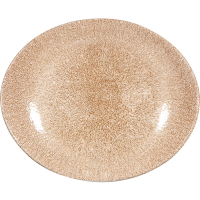 Oval Coupe Plate | Raku Ceramic Dinnerware | Garnet Orange 270mm | Churchill Studio Prints DR709