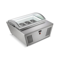Countertop Ice Cream Display Freezer | Commercial Gelato Display | 4 Pan Capacity | Easy DW-87