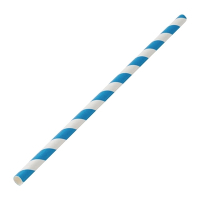 Biodegradable Paper Straws | Blue Striped Straws | Eco-Friendly Drinking Straws | Utopia DW198
