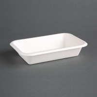 Compostable Food Trays | Bagasse Takeaway Containers | 180mm Eco-Friendly | Fiesta Green DW347