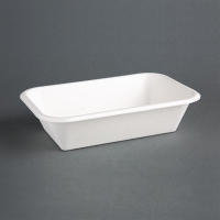 Compostable Bagasse Food Trays | Eco-Friendly Serving Trays | 215mm | Fiesta Green DW349
