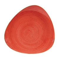 Triangular Plates | Berry Red Stonecast Plates | 265mm Porcelain Tableware | Churchill DW367