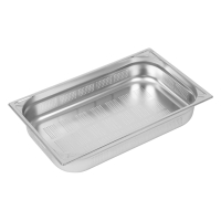Commercial Perforated Gastronorm Pan | Stainless Steel 1/1 GN Container | 100mm Deep | Heavy Duty | Vogue DW462