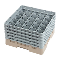 Cambro Camrack Glass Rack | 25 Compartment Dishwasher Rack | Beige | Max Glass Height 257mm | Cambro DW556