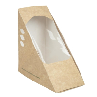Compostable Kraft Sandwich Wedges | Eco-Friendly Food Packaging | Biodegradable Takeaway Containers | Vegware DW624