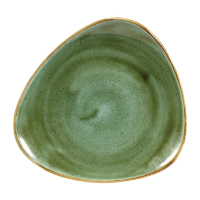 Triangular Plates | Stonecast Serving Plates | 192mm Samphire Green | Churchill DY049