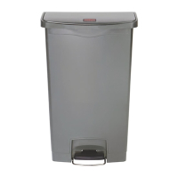 Commercial Step-On Pedal Bin | Front Step Rubbish Bin | Slim Design 68L Capacity | Rubbermaid DY116