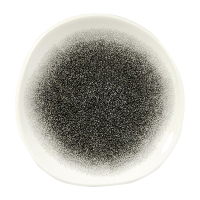 Round Trace Plate | Churchill Studio Prints Raku Plate | 186mm Quartz Black | Churchill DY217