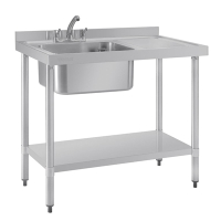 Commercial Single Bowl Sink | Right Hand Drainer | 1000x600x900mm | Vogue DY820
