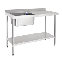 Commercial Sink Unit | Stainless Steel Single Sink | Right Hand Drainer | 900 x 1200 x 600mm | Vogue DY823