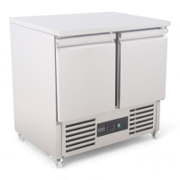 Commercial Refrigerated Prep Counter | 2 Door Undercounter Fridge | Stainless Steel | Solid Top | King MS901.HD