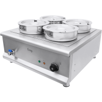 Wet Heat Bain Marie | Food Warmer | 4 Round Pots | Easy EBS4W