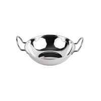 Large Balti Serving Dish | Flat Bottomed Indian Curry Bowl | Stainless Steel Restaurant Tableware | F471