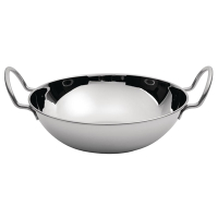 Small Balti Serving Dish | Flat Bottomed Indian Curry Bowl | 16cm Stainless Steel | F469