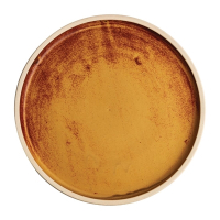 Canvas Flat Round Plate | Sienna Rust Porcelain Plate | 250mm Dining Plate | Olympia FA308