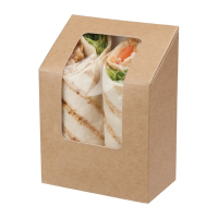 Compostable Kraft Tuck-Top Wrap Packs | Food Container | With Acetate Window | Colpac Zest FA391