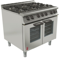 Commercial 6 Burner Gas Range | Open Top Range | Fan-assisted Natural Gas Oven | Falcon Dominator Plus G3106
