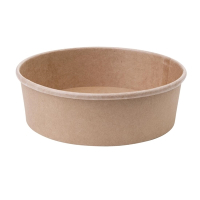 Compostable Round Kraft Salad Bowls | Eco-Friendly Food Containers | 500ml/18oz | Fiesta Green FB196