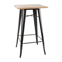 Bistro Bar Table | Wooden Top Table | Black Cafe Table | Bolero FB595