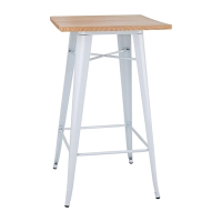 Bistro Bar Table | Round Cafe Table | Wooden Top White | Bolero FB597