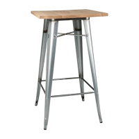 Bistro Bar Table | Outdoor Cafe Table | Wooden Top Galvanised Steel | Bolero FB599