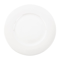 Wide Rim Plate | Flat Profile Porcelain Plate | 335mm Bone China | Royal Bone Ascot FB652
