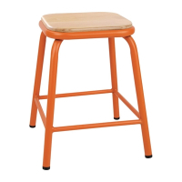 Cantina Low Stools | Wooden Seat Bar Stools | Orange Commercial Seating | Bolero FB934