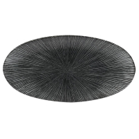 Oval Chefs Plates | Studio Prints Serving Platter | Black 347 x 173mm | Churchill FC108