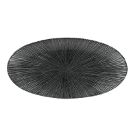 Oval Chefs Plates | Black Ceramic Serving Dish | 299 x 150mm 12 Pack | Churchill Studio Prints Agano FC109
