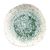 Organic Round Plates | Centre Print Plates | Mineral Green | Churchill Studio Prints FC122