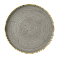 Chef's Plates with Wall | Stonecast Peppercorn Grey | 210mm Walled Plates | Churchill FC164