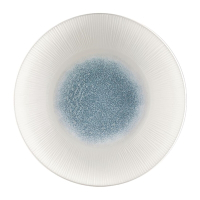 Churchill Bamboo Centre Print Deep Coupe Plates | Topaz Blue Plates | 255mm Restaurant Dinnerware | Churchill FC189