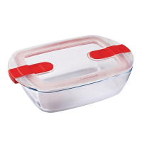 Rectangular Glass Dish with Lid | Pyrex Cook and Heat Baking Dish | Microwave Safe | 1Ltr | Pyrex FC367