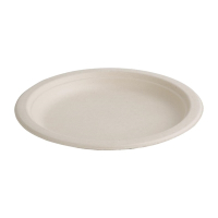 Compostable Bagasse Plates | Round Eco Plates | 260mm Natural Colour | Fiesta Green FC545