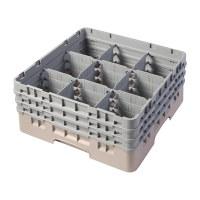 Glass Rack | Cambro Camrack | 9 Compartments | 174mm Max Glass Height | Beige | Cambro FD061