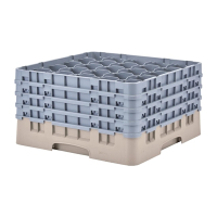Glass Washing Rack | Beige 25 Compartment Dishwasher Rack | Max Glass Height 238mm | Cambro Camrack FD073