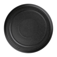Cavolo Flat Round Plates | Textured Black Dinner Plates | 220mm | Pack of 6 | Olympia FD909
