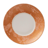 Charnwood Saucer | Crushed Velvet Copper Design | Fine Bone China | Royal Crown Derby FE102
