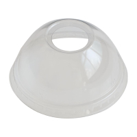 RPET Dome Lid with Straw Hole | Eco-Friendly Disposable Cup Cover | 93mm | eGreen FN224