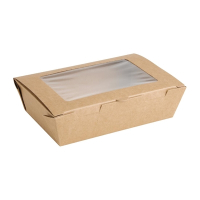 Disposable Salad Box | Fiesta Takeaway Container | 700ml Capacity | PET Window | FN897