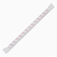 Compostable Paper Smoothie Straws | Red Stripes | Individually Wrapped | Fiesta Green FP443