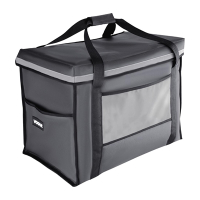 Commercial Insulated Delivery Bag | Folding Food Transport Bag | Grey 540x360x430mm | Vogue FR226