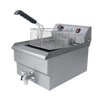Commercial Electric Fryer | Countertop Deep Fat Fryer | 16L Single Tank with Tap | Modena FT16