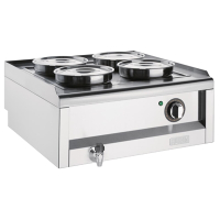 Commercial Bain Marie | 4 Pot Wet Heat Food Warmer | Stainless Steel | Buffalo FU291
