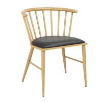 Commercial Metal Side Chairs | Padded Wood Effect Dining Chairs | 2 Pack | Bolero FU528