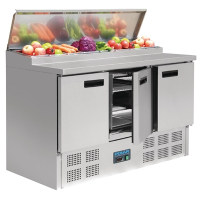 Commercial Pizza Prep Counter | Refrigerated Salad Counter | 390 Litre Capacity | Polar G605