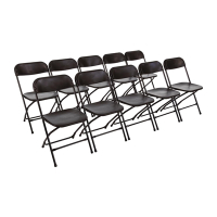 Folding Chair | Stackable Seating | Black | Pack of 10 | Bolero GD386