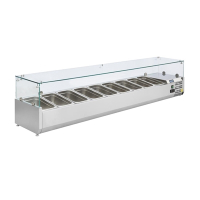 Commercial Refrigerated Servery Topper | Refrigerated Display Unit | 9x 1/3GN Capacity | Polar GD878