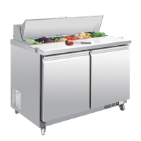 Commercial Preparation Counter | 2 Door Refrigerated Counter | 405 Litre Capacity | Polar GD882